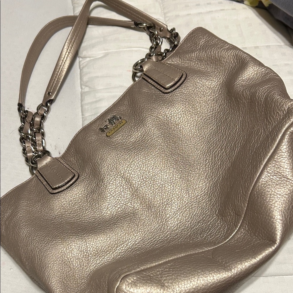 Gray hand bag